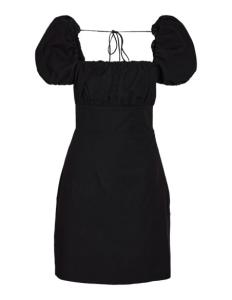 Noisy May - NMPAXTON S/S TIE STRING SHORT DRESS WVNÂ - A-12 BLACK